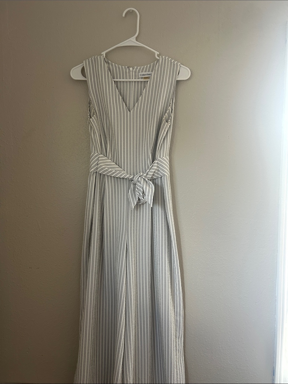 Calvin Klein Sleeveless Striped V-Neck jumpsuit